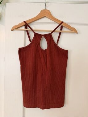Burnt Orange Ribbed Tank Top Reversible Base Layer